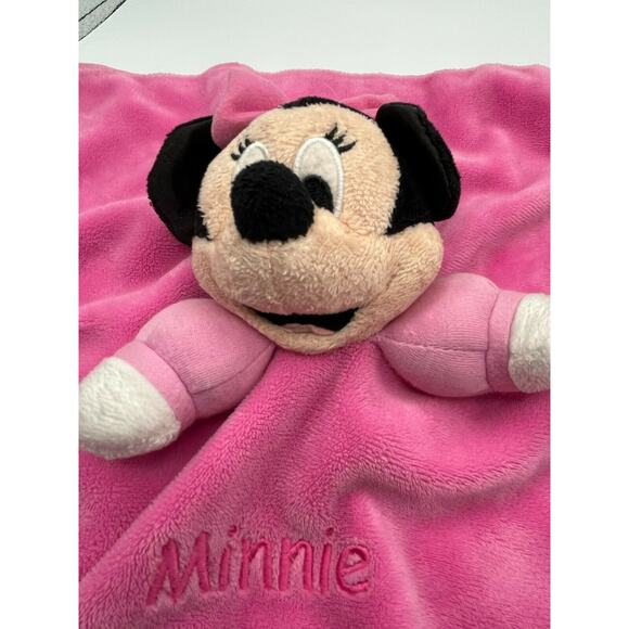 Minnie Mouse Lovey Security Blanket Plush Stuffed Animal Pink Satin Baby Infant - Picture 4 of 7
